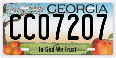 GA license plate CCO7207