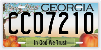 GA license plate CCO7210