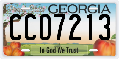 GA license plate CCO7213