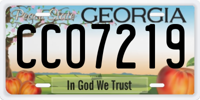 GA license plate CCO7219