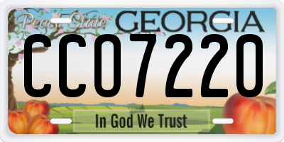GA license plate CCO7220