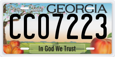GA license plate CCO7223