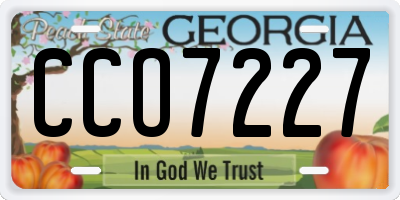 GA license plate CCO7227