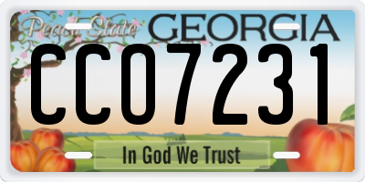 GA license plate CCO7231
