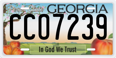 GA license plate CCO7239
