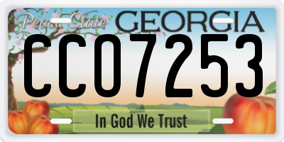 GA license plate CCO7253