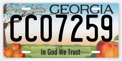 GA license plate CCO7259