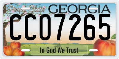 GA license plate CCO7265