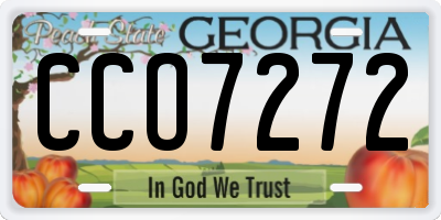 GA license plate CCO7272