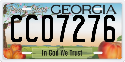 GA license plate CCO7276