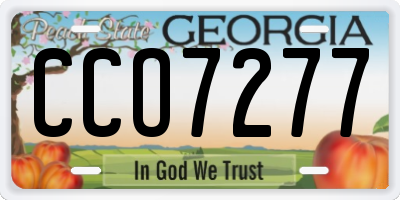 GA license plate CCO7277