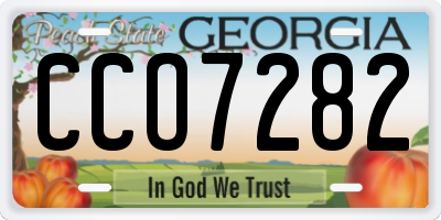 GA license plate CCO7282