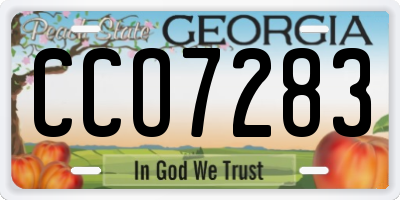 GA license plate CCO7283