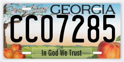 GA license plate CCO7285