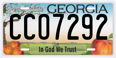GA license plate CCO7292