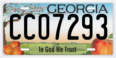 GA license plate CCO7293