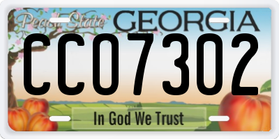 GA license plate CCO7302