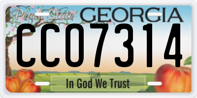 GA license plate CCO7314