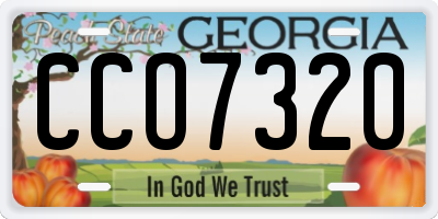 GA license plate CCO7320