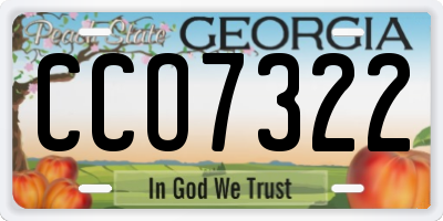 GA license plate CCO7322