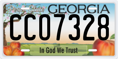 GA license plate CCO7328