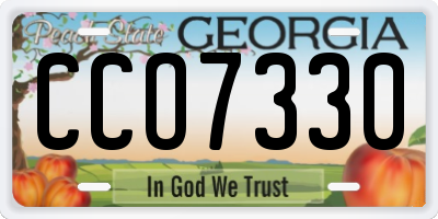 GA license plate CCO7330