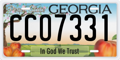 GA license plate CCO7331