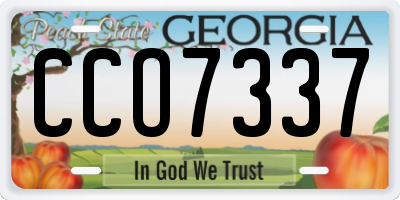 GA license plate CCO7337