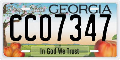 GA license plate CCO7347