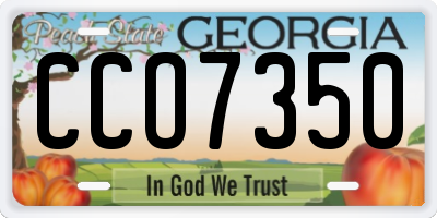 GA license plate CCO7350