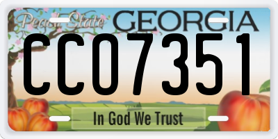 GA license plate CCO7351