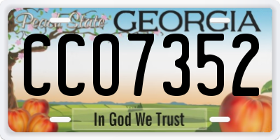 GA license plate CCO7352