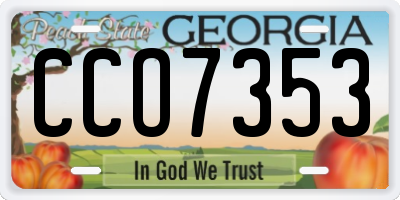 GA license plate CCO7353