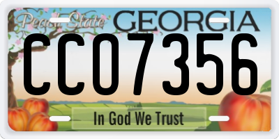 GA license plate CCO7356