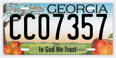 GA license plate CCO7357
