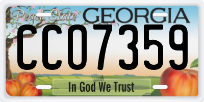 GA license plate CCO7359