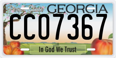 GA license plate CCO7367