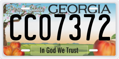 GA license plate CCO7372