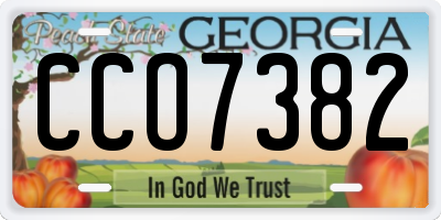 GA license plate CCO7382