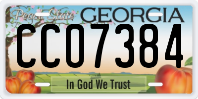 GA license plate CCO7384
