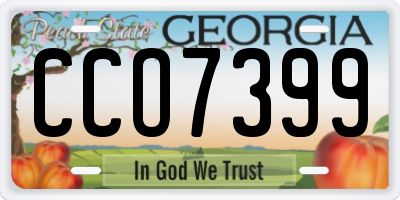 GA license plate CCO7399