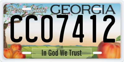 GA license plate CCO7412