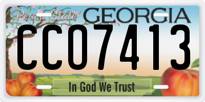 GA license plate CCO7413