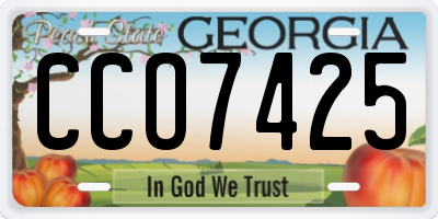 GA license plate CCO7425
