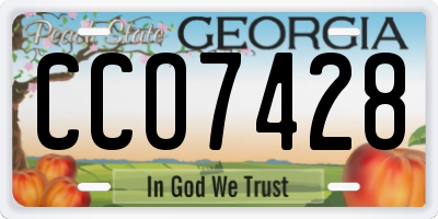 GA license plate CCO7428