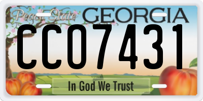 GA license plate CCO7431