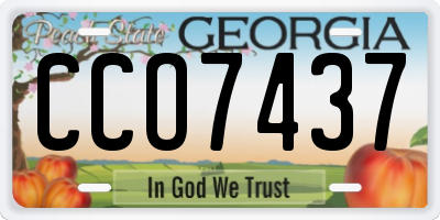 GA license plate CCO7437