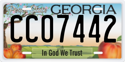 GA license plate CCO7442