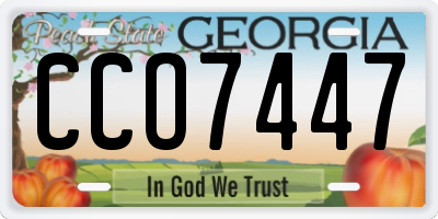 GA license plate CCO7447
