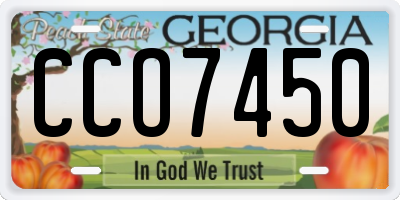 GA license plate CCO7450